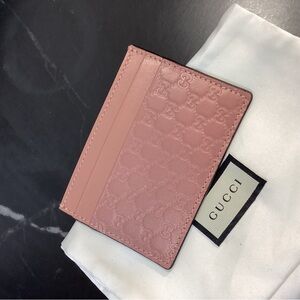 Gucci Blush Pink Embossed Card Holder